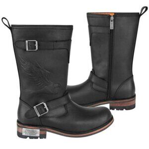 Xelement Men's Black Eagle Motorcycle Engineer Boots